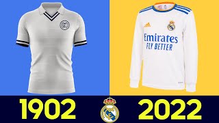 The Evolution of Real Madrid Football Kit 202122  All Real Madrid Football Jerseys in History 2022 [upl. by Siaht]