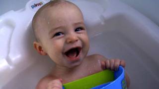 Baby in Bath Laughs Hysterically Super Cute [upl. by Nerti275]