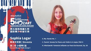 Sophia Logar  5th Zhuhai International Mozart CompetitionSecond Round Violin Group C [upl. by Hannavas329]