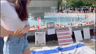 Dizengoff Square Tel Aviv remembrance site for the 240 hostages [upl. by Ereynihc]