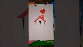 Beautiful village house drawing art painting drawing [upl. by Josias]