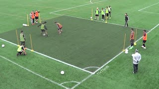 1vs1 Dribbling Soccer Drill  Attacking amp Defending Exercises [upl. by Jeb]