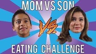 Mom Vs Son EATING CHALLENGE ANDREA ESPADA VS KING FERRAN LOSER GET PIE IN FACE [upl. by Fronniah501]