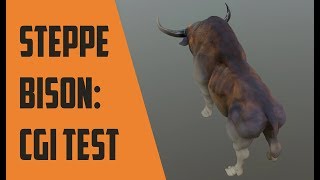 Steppe Bison Bison latifrons CGI animation test [upl. by Alicia404]