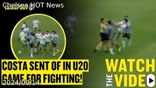 Footage emerges of Diego Costa being sent off for fight during U20 cup match for in Brazil [upl. by Corby]