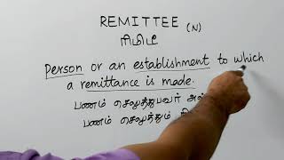 REMITTEE tamil meaningsasikumar [upl. by Eiro]