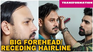 10 BEST HAIRSTYLES BIG FOREHEAD  TRANSFORMATION RECEDING HAIRLINE HAIRSTYLE MEN FACE SHAPE [upl. by Akienahs]