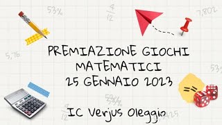 Premiazione giochi matematici 22  23 [upl. by Ahsemad]