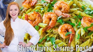 Avocado Chimichurri Shrimp Pasta Recipe  The BEST Seafood Pasta Refreshing amp Zesty [upl. by Attenyl739]