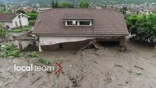 Bussoleno colata di fango 7 giugno 2018 le immagini dal drone [upl. by Arihay306]