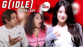 WTH VOCALS Waleska amp Efra react to GIDLE  “Super Lady” Band LIVE Concert its Live [upl. by Seessel]