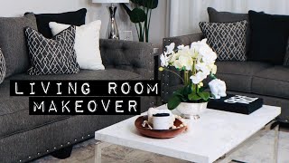 MODERN LIVING ROOM MAKEOVER 2020  RH Inspired Bougie On A BudgetThrift Store Decor [upl. by Hamaso131]