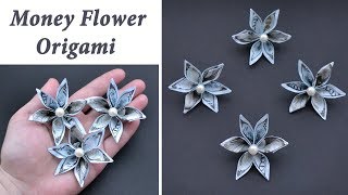 Easy Money DOUBLE FLOWER Lei  Idea for graduation  Origami Dollar Tutorial DIY by NProkuda [upl. by Eignat]