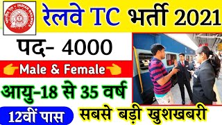 Railway TCTTE Ticket Collector Recruitment 2021  RRB TC Bharti 2021  10th 12th Pass Vacancy [upl. by Harlie6]