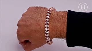 o4  Heavy 9ct Rose Gold Cubic Zirconia Set Tennis Bracelet [upl. by Arette]