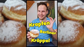 Krapfen Berliner Pfannkuchen Kreppel Woher stammt das Faschingsgebäck shorts [upl. by Nitsirk]