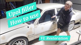 Upol filler how to use Holden VL Commodore Restoration [upl. by Polk]