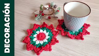 💲Este patrón de crochet fue el SUSTENTO de una amiga DURANTE LA NAVIDAD  POSAVASOS GANCHILLO [upl. by Ynaoj]