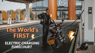 The World’s First Electric Vehicle Charging Forecourt on The Harley Davidson LiveWire [upl. by Rida375]