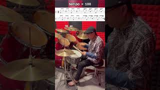 Basic syncopated kick amp snare rhythm exercise with drumless backing track shorts [upl. by Gellman]