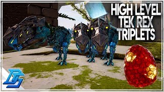 TEK REX TAMING HIGH LEVEL TEK REX TRIPLETS EXTINCTION DLC  Ark Extinction DLC Part 19 [upl. by Natsirc493]