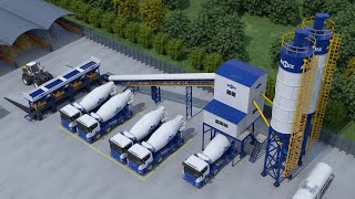 What Is The Working Process Of Concrete Batching Plant  60 m3 Batching Plant AJ 60 3D Animation [upl. by Esom]