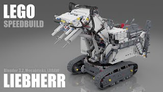 LEGO 42100 Liebherr Speedbuild Transformer  42100 LEGO Liebherr Rendered  Blender Geometry Nodes [upl. by Kcirdec]