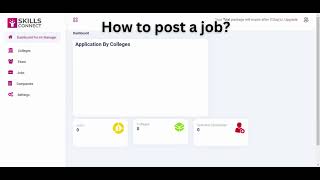 Skillsconnect  How to post a job [upl. by Nalorac]