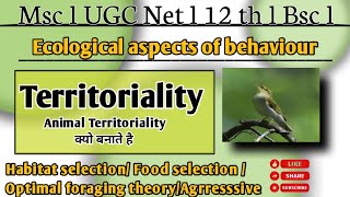 Ecological aspects of behaviour  Territoriality in msc zoology Homing Territoriality Hindi notes [upl. by Nerej]