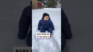 Cute Baby Babbling In The Snow ❄️🥰 🎥 Collab [upl. by Assirek]