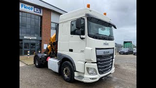 DAF XF106 440 SPACE CAB EURO 6 4X2 TRACTOR UNIT WITH CRANE 2016  PF16 UFP [upl. by Reamy]