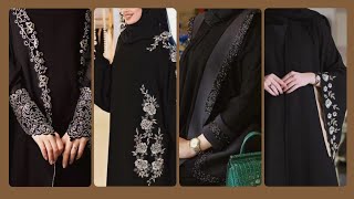 Black abaya borka design  new embroidered abaya collection for party wear ❤️✨ [upl. by Lainad598]