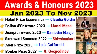 Awards 2023 Current Affairs  Awards and Honours 2023  jan to nov  पुरस्कार एवं सम्मान 2023  ssc [upl. by Osmen]