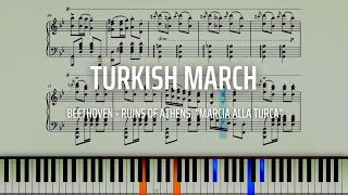 Turkish March Marcia Alla Turca  Beethoven  Piano Sheet Music [upl. by Arhez]