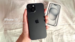 iPhone 15 aesthetic unboxing  same as iPhone 14 pro cameras comparison new iOS 17 features [upl. by Rosaline]