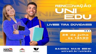 Live Tira Dúvidas Uniedu  Univali [upl. by Wilkie]