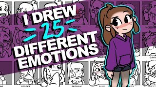 I drew 25 DIFFERENT EXPRESSIONS Woo  25 Expressions Challenge  DrawingWiffWaffles [upl. by Wit]