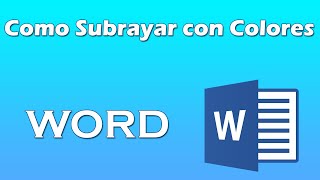 Como subrayar en word con colores pastel [upl. by Pengelly]