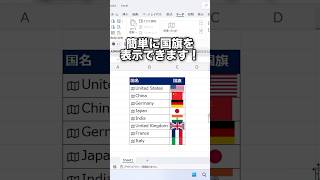 Excelで簡単に国旗を挿入する方法！shorts [upl. by Imuy732]