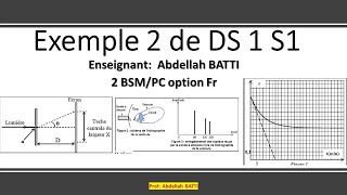 Devoir 1 S1 ex 2 physique chimie 2SM  PC [upl. by Markman]