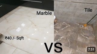 Marble vs Tile vs Laminate  best flooring option  फर्श के लिए किसे लगाए मार्बल ग्रेनाइट या टाइल [upl. by Elazaro]