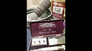 Shave Video  421 Drawing for Sir Henrys Winner Gillette US Service Set Shave [upl. by Eniretac]