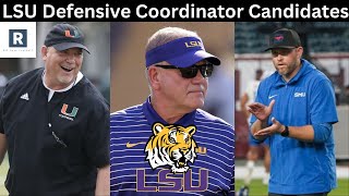 LSU Defensive Coordinator Top Candidates  LSU Football [upl. by Klimesh]