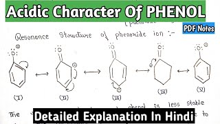 Acidic Character Of PHENOL  Resonance Structure Of Phenol amp Phenoxide Ion  bscnotes [upl. by Anigal802]