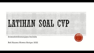 Latihan Soal CVP [upl. by Naivad925]