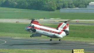 Civilian Kawasakivertol KV10711 CH46 Sea Knight Landing at MQY [upl. by Albertson]