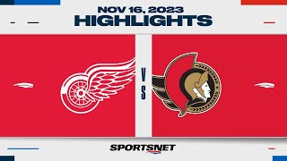 NHL Highlights  Red Wings vs Senators  November 16 2023  Global Series Sweden [upl. by Keener]