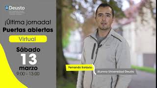 El alumno Fernando Sanjurjo recomienda las puertas abiertas de la Universidad de Deusto [upl. by Miko693]