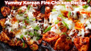 Yummy Korean Fire Chicken Recipe  Korean Buldak Chicken [upl. by Aschim]