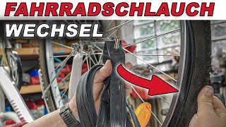 Fahrradschlauch wechseln 👨‍🔧 so einfach gehts Fahrradreifen reparieren [upl. by Pickett556]